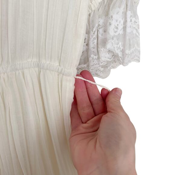 Vintage 70s Gunne Sax White Lace Maxi Dress Prairie Boho Sz 5 - Picture 8 of 15